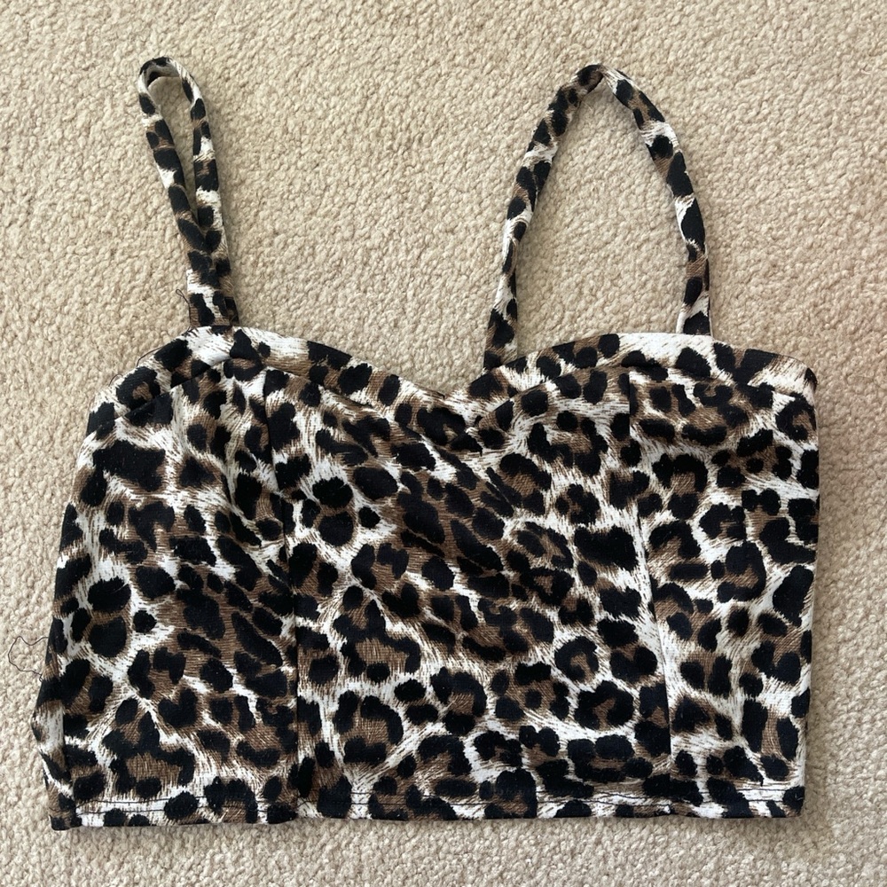 Charlotte Russe Black and White Bustier Crop Camisole